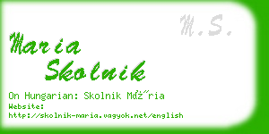 maria skolnik business card